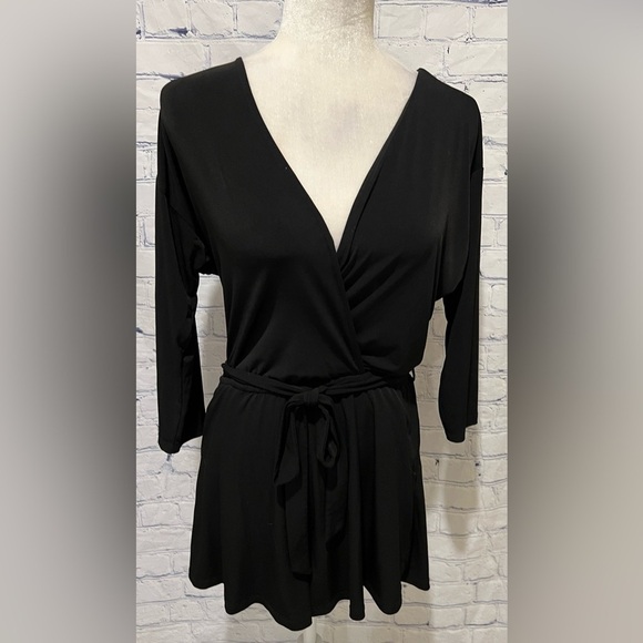 Abbeline long sleeve Belted romper black Size XS - Picture 1 of 6